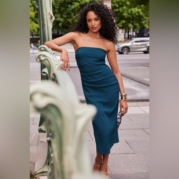 Dynamite Dresses & Skirts - NWT Dynamite Strapless Deep Turquoise Teal Blue Dress